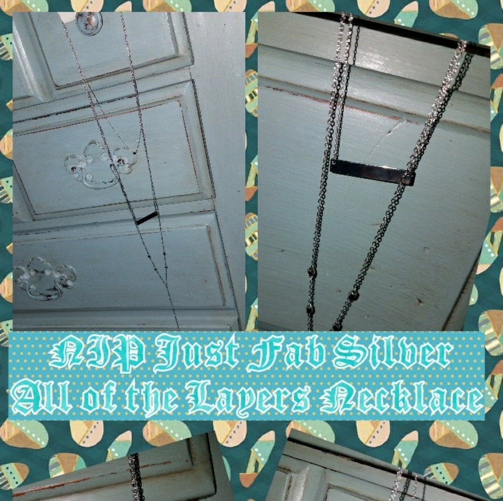 NIP JustFab Silver All of the Layers Necklace